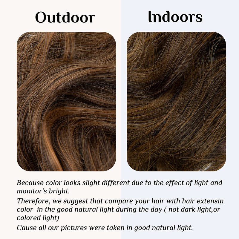 Estensioni dei capelli castano scuro/dorato
